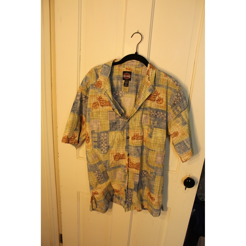 Mens Harley Davidson Tori Richard Hawaiian Button Up Shirt Size Medium